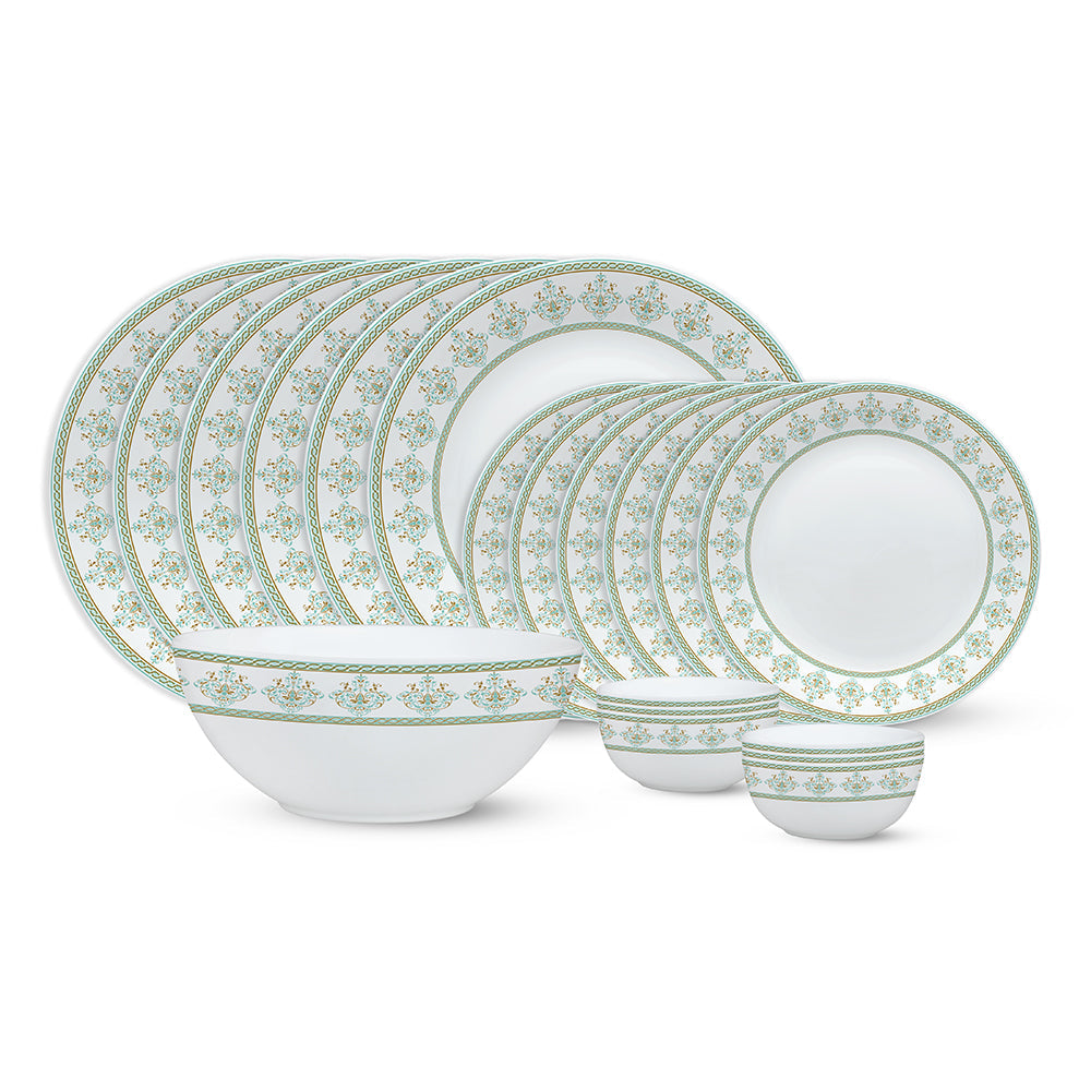 Larah by Borosil, Cyan Dinner Set, 21 pc