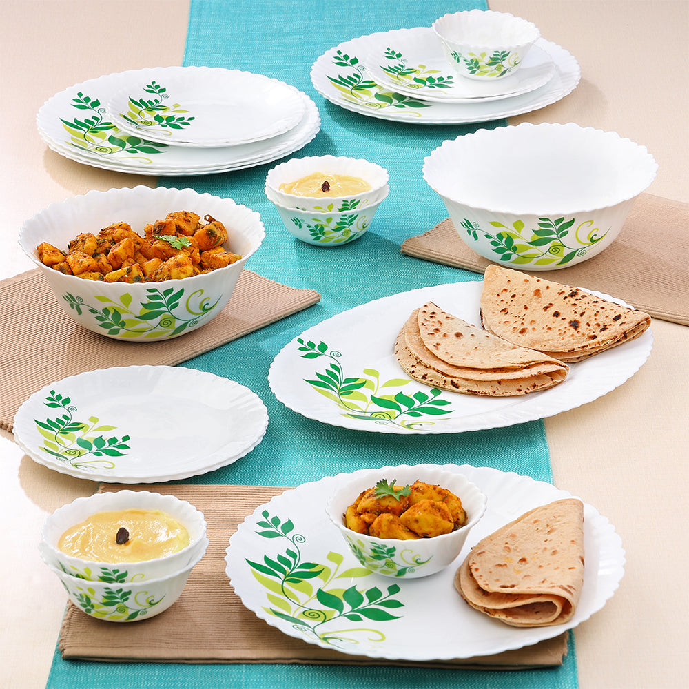 Larah by Borosil Fern Dinner Set 21 pc Set: Serves 6