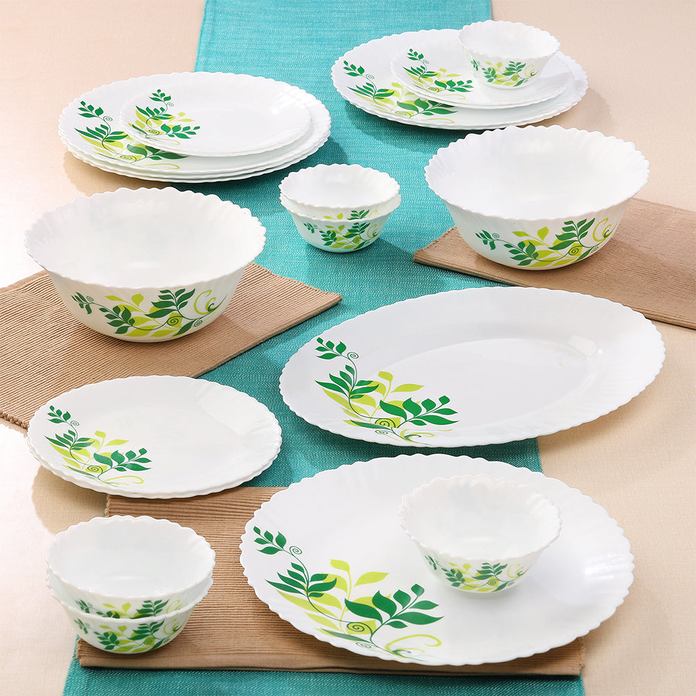 Larah by Borosil Fern Dinner Set 21 pc Set: Serves 6