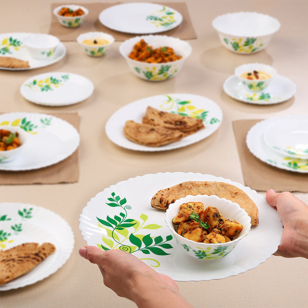 Larah by Borosil Fern Dinner Set 21 pc Set: Serves 6