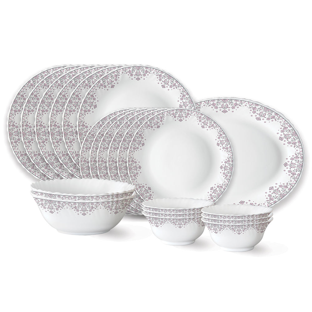 Larah by Borosil Lark Dinner Set 21 pc Set: Serves 6