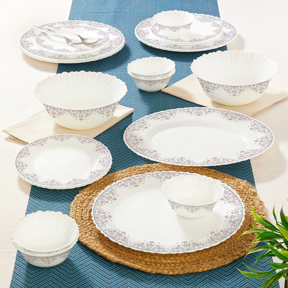 Larah by Borosil Lark Dinner Set 21 pc Set: Serves 6