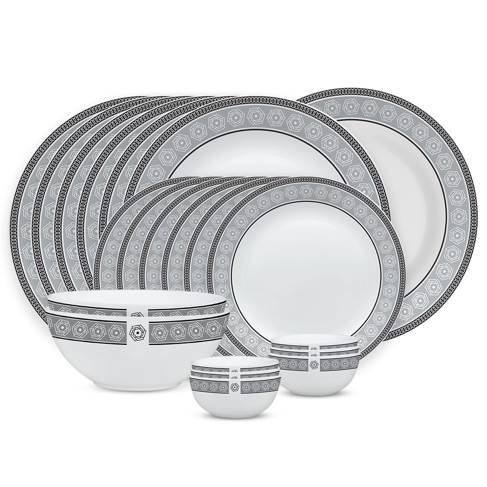 Larah by Borosil, Noor Dinner Set 21 pc Set: Serves 6
