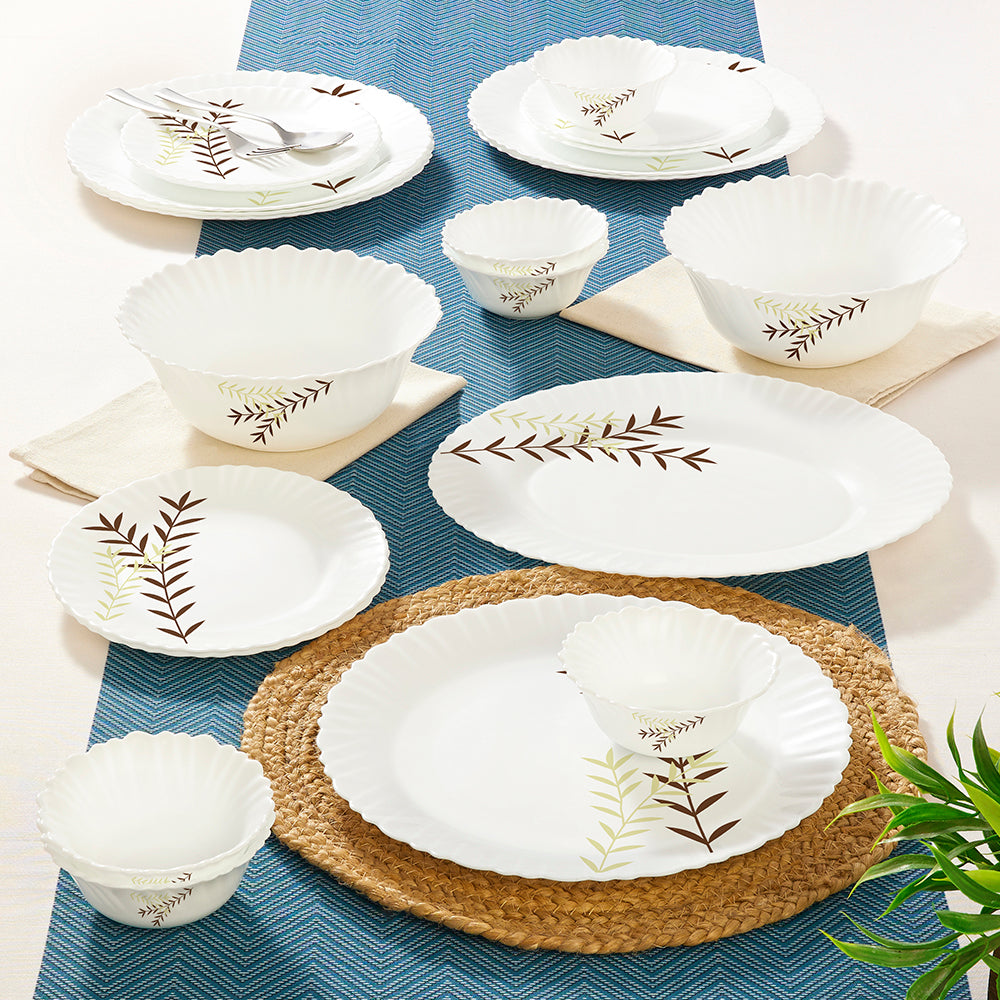 Larah by Borosil Oak Dinner Set 21 pc Set: Serves 6 (Option 1)
