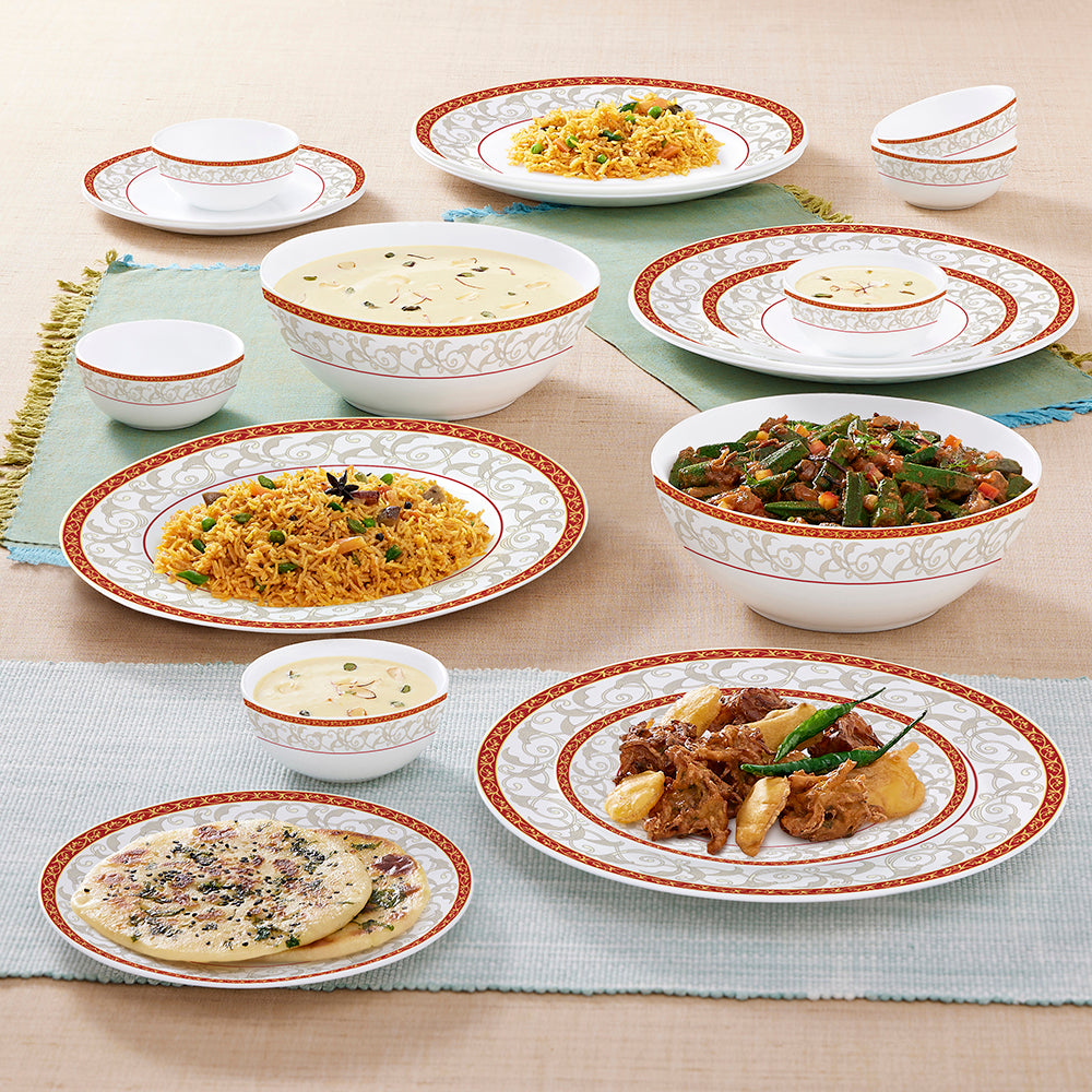 Larah by Borosil Ragina Dinner Set 21 pc Set: Serves 6