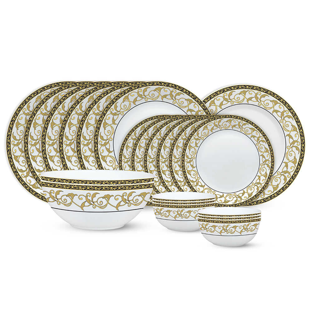 Larah by Borosil Royale Dinner Set 21 pc Set: Serves 6