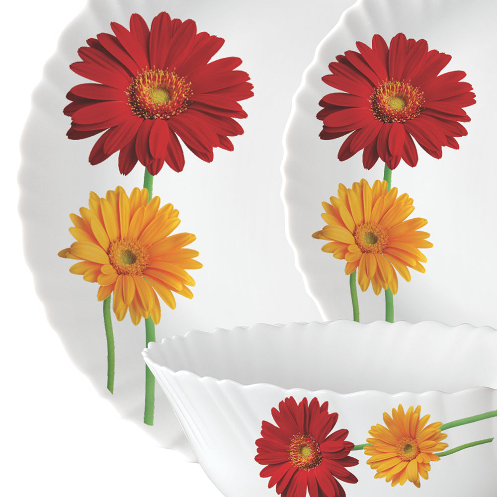 Larah by Borosil Zinnia Dinner Set 21 pc Set: Serves 6