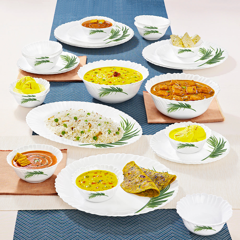 Larah by Borosil Crescent Dinner Set 27 pc Set: Serves 6