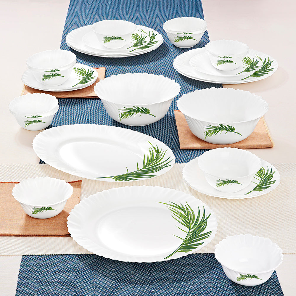Larah by Borosil Crescent Dinner Set 27 pc Set: Serves 6