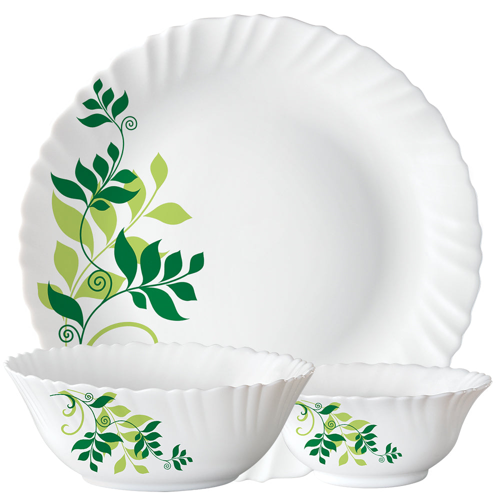 Larah by Borosil Fern Dinner Set 27 pc Set: Serves 6