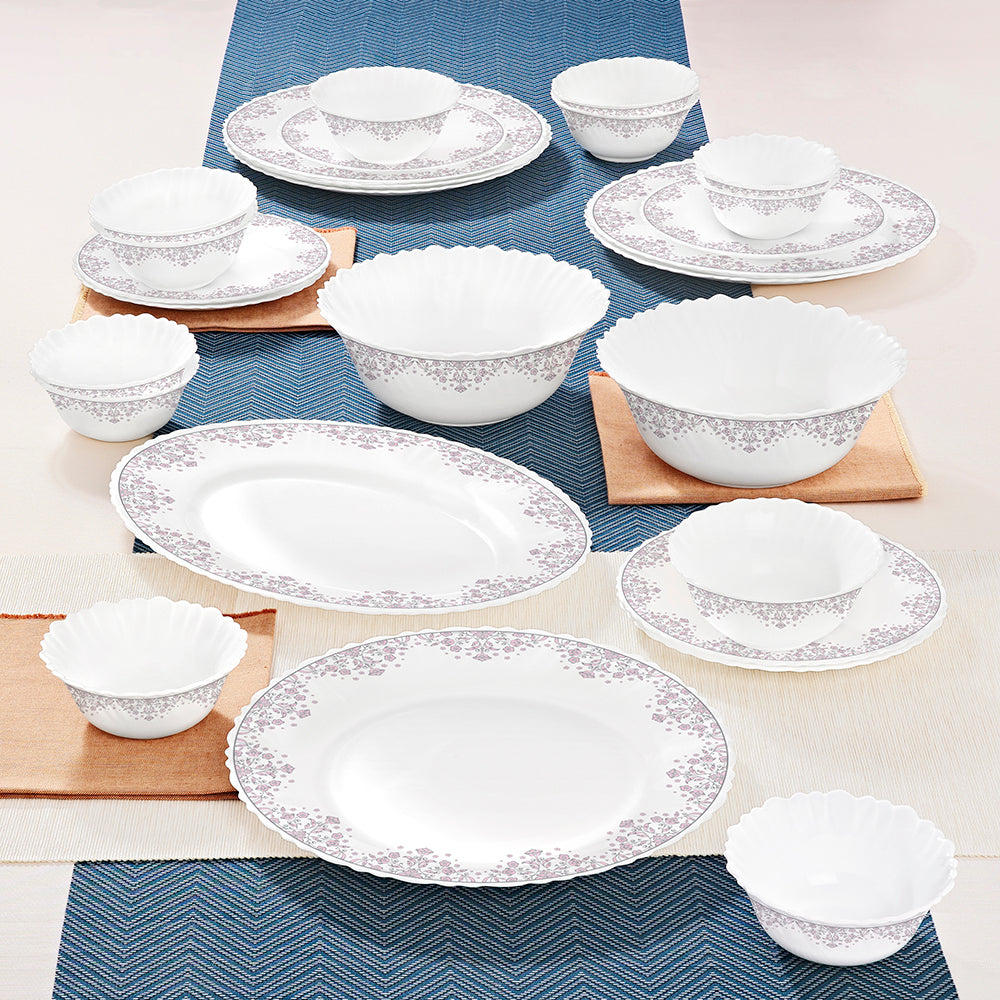 Larah by Borosil Lark Dinner Set 27 pc Set: Serves 6