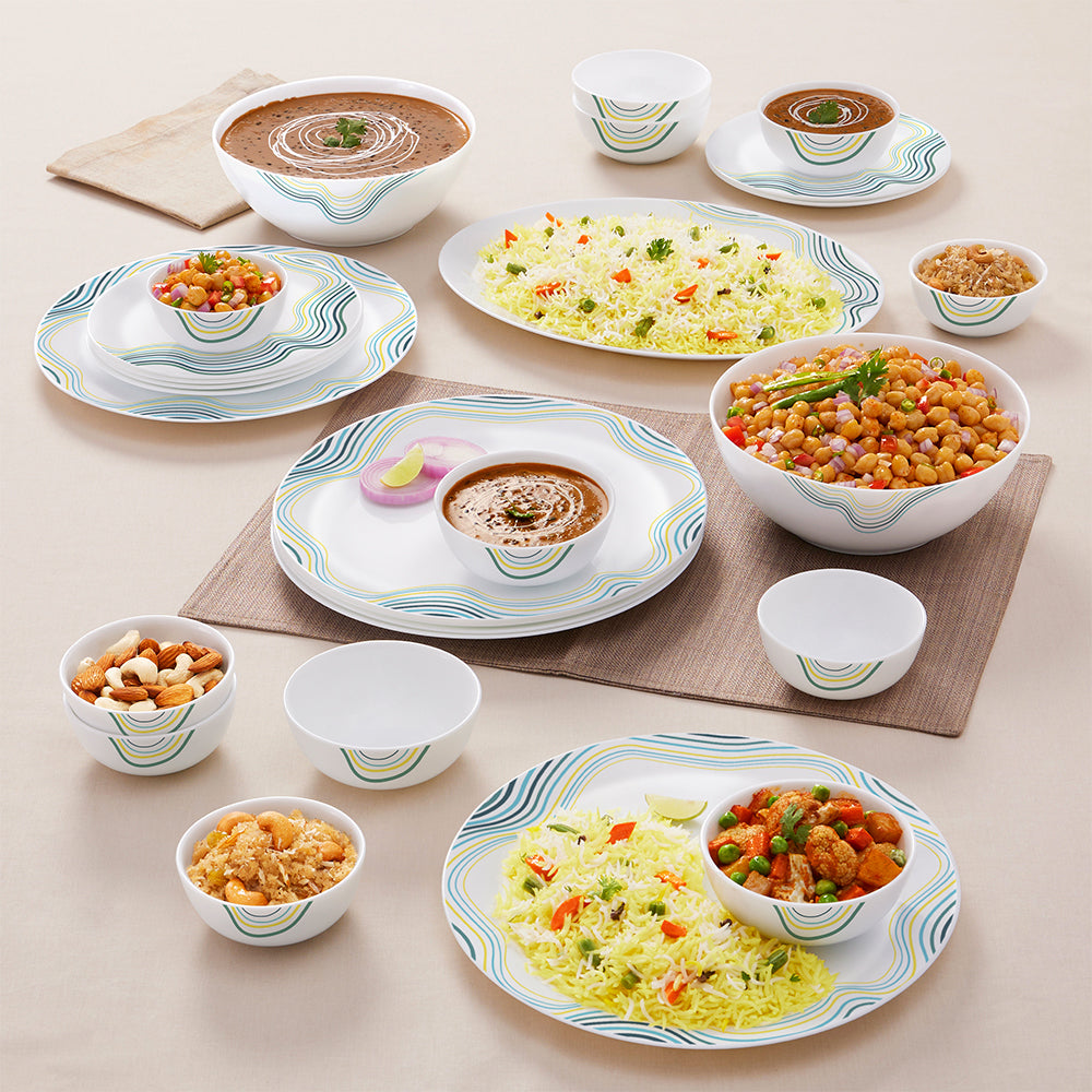 Larah by Borosil Mia Dinner Set 27 pc Set: Serves 6
