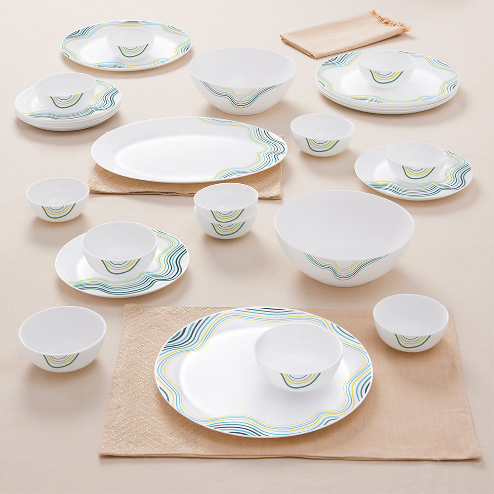 Larah by Borosil Mia Dinner Set 27 pc Set: Serves 6
