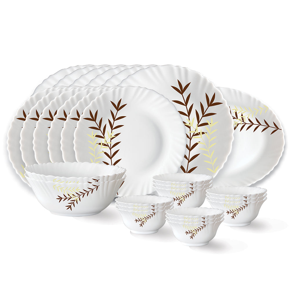 Larah by Borosil Oak Dinner Set 27 pc Set: Serves 6 (Option 1)