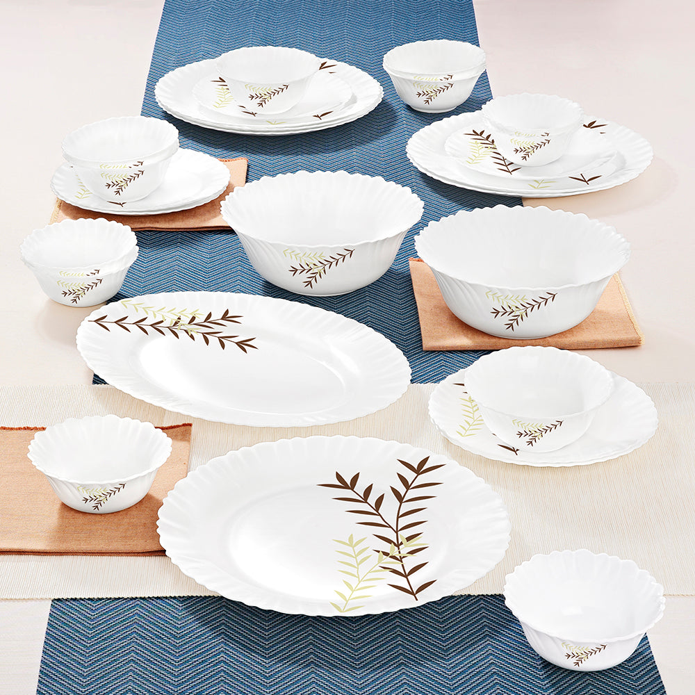 Larah by Borosil Oak Dinner Set 27 pc Set: Serves 6 (Option 1)