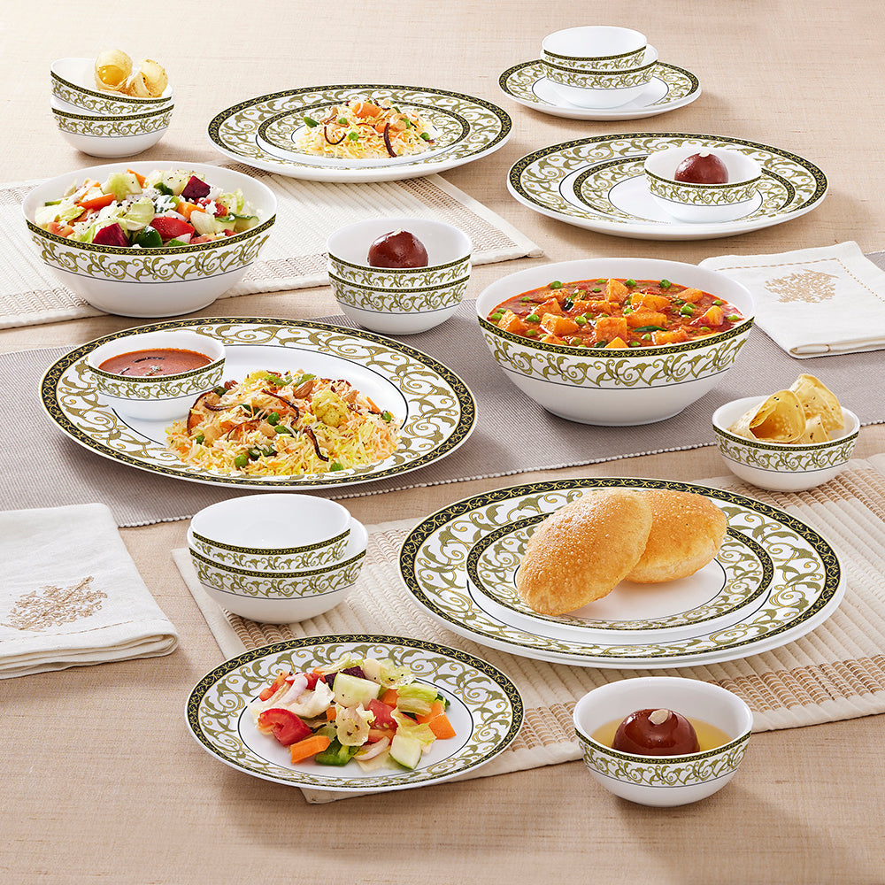 Larah by Borosil Royale Dinner Set 27 pc Set: Serves 6