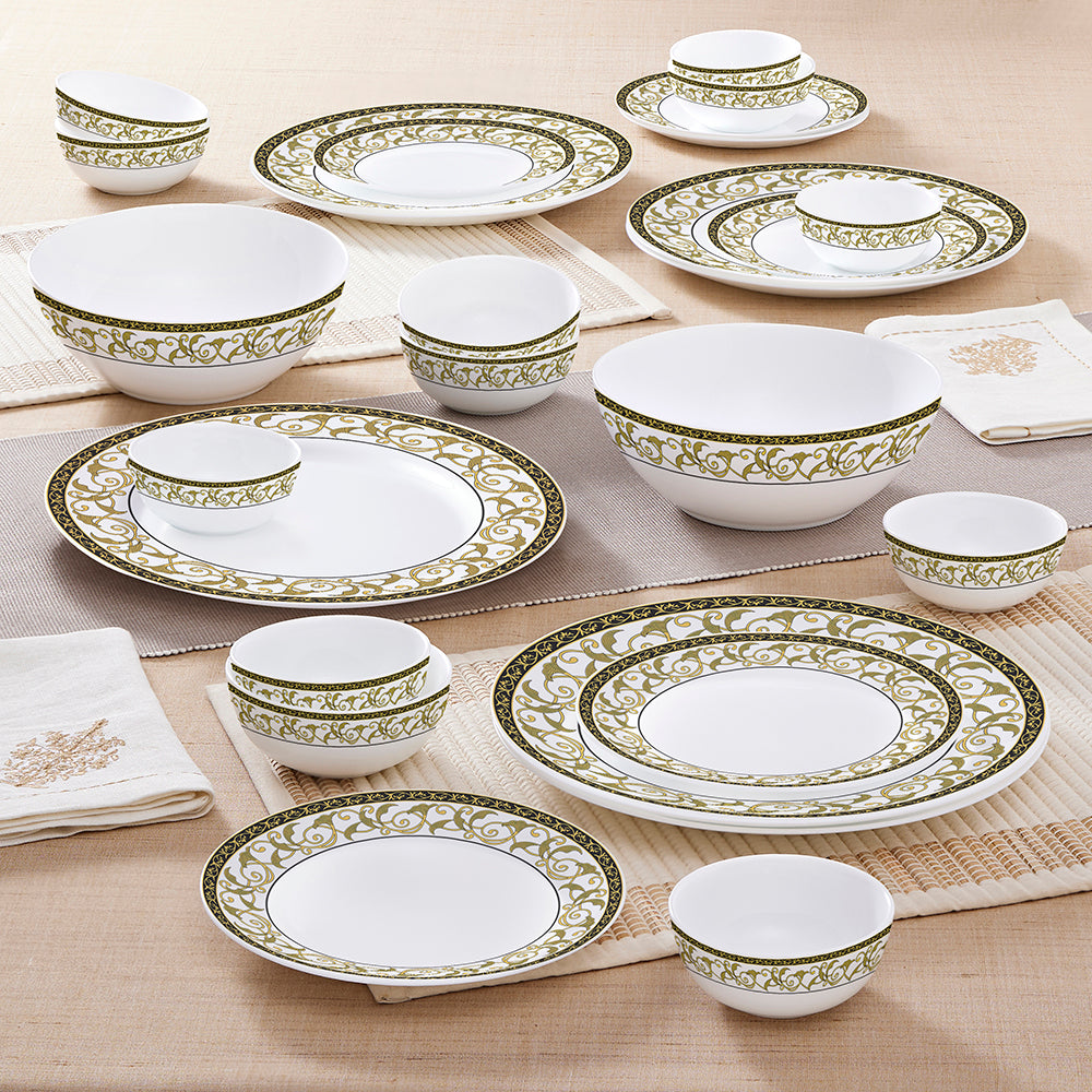 Larah by Borosil Royale Dinner Set 27 pc Set: Serves 6