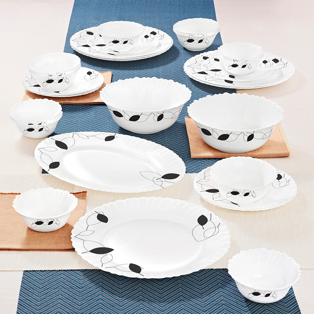 Larah by Borosil Shadow Dinner Set 27 pc Set: Serves 6