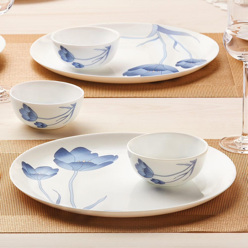 Larah by Borosil Tulip Dinner Set 27 pc Set: Serves 6