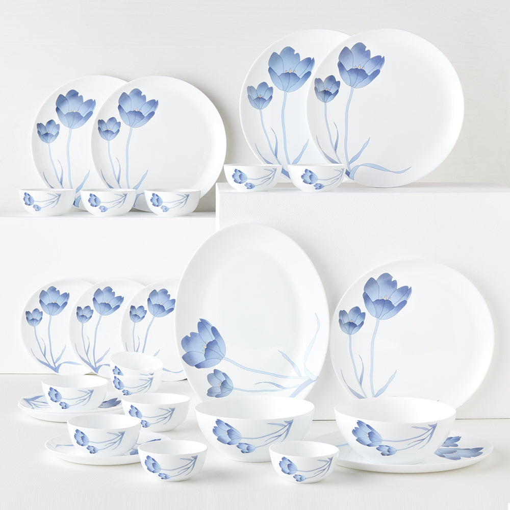 Larah by Borosil Tulip Dinner Set 27 pc Set: Serves 6