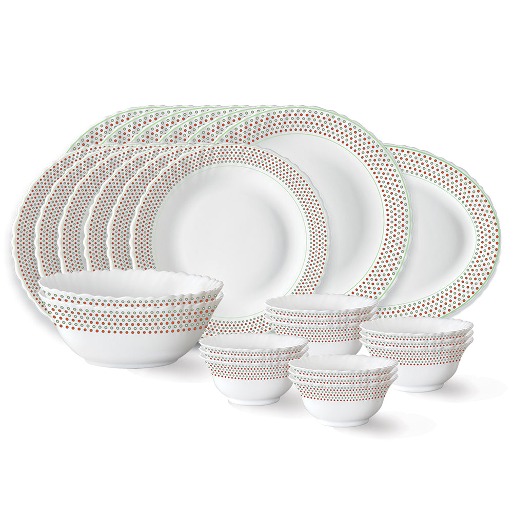 Larah by Borosil Waltz Dinner Set 27 pc Set: Serves 6