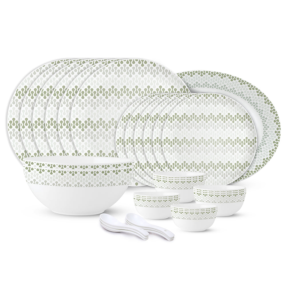 Larah by Borosil, Dora Dinner Set 33 pc Set: Serves 6