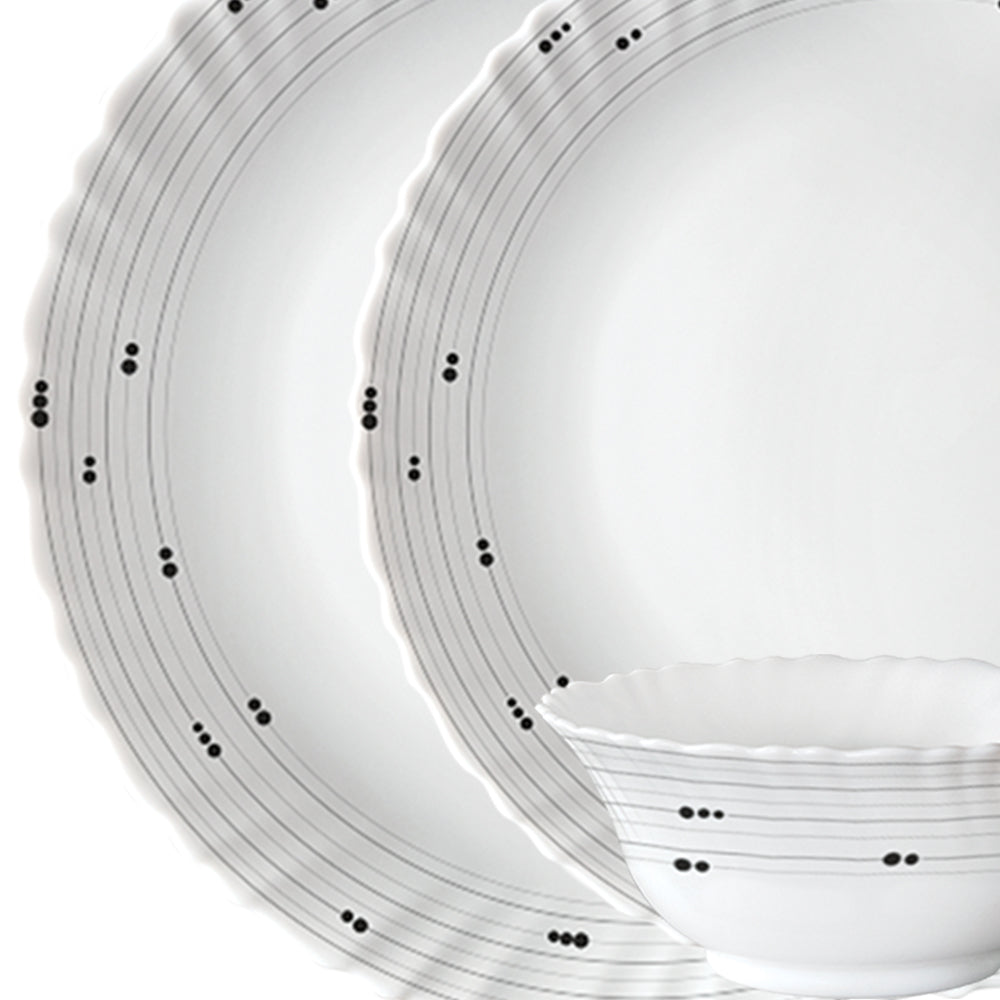Larah by Borosil, Grey Cosmic Dinner Set 33 pc Set: Serves 6 (Option 2)