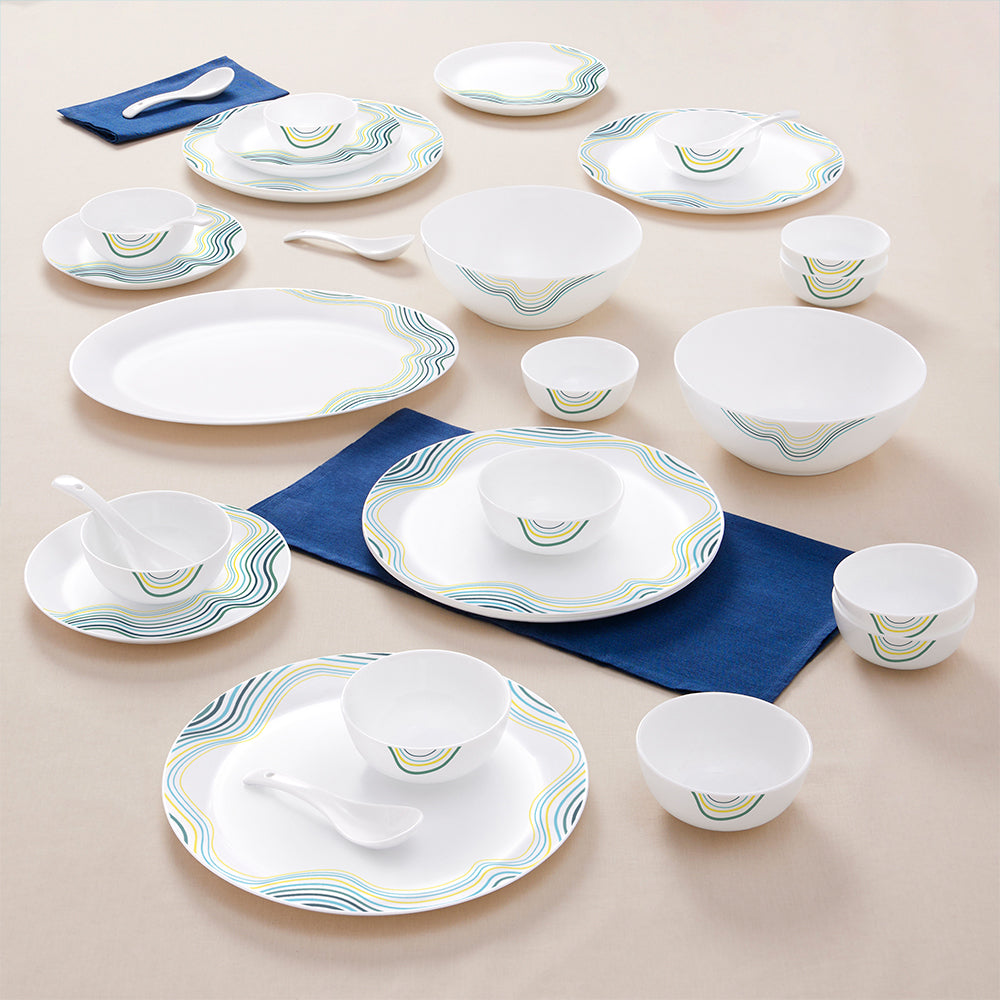 Larah by Borosil Mia Dinner Set 33 pc Set: Serves 6