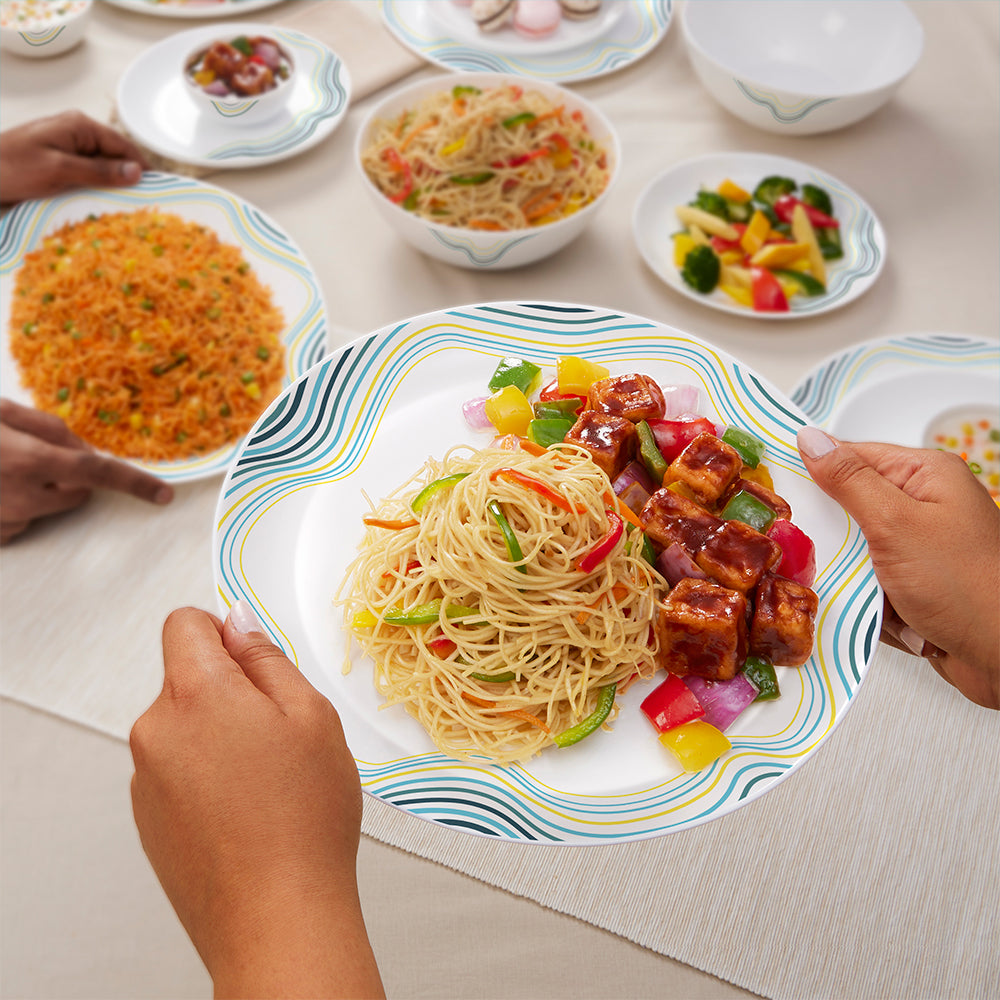 Larah by Borosil Mia Dinner Set 33 pc Set: Serves 6