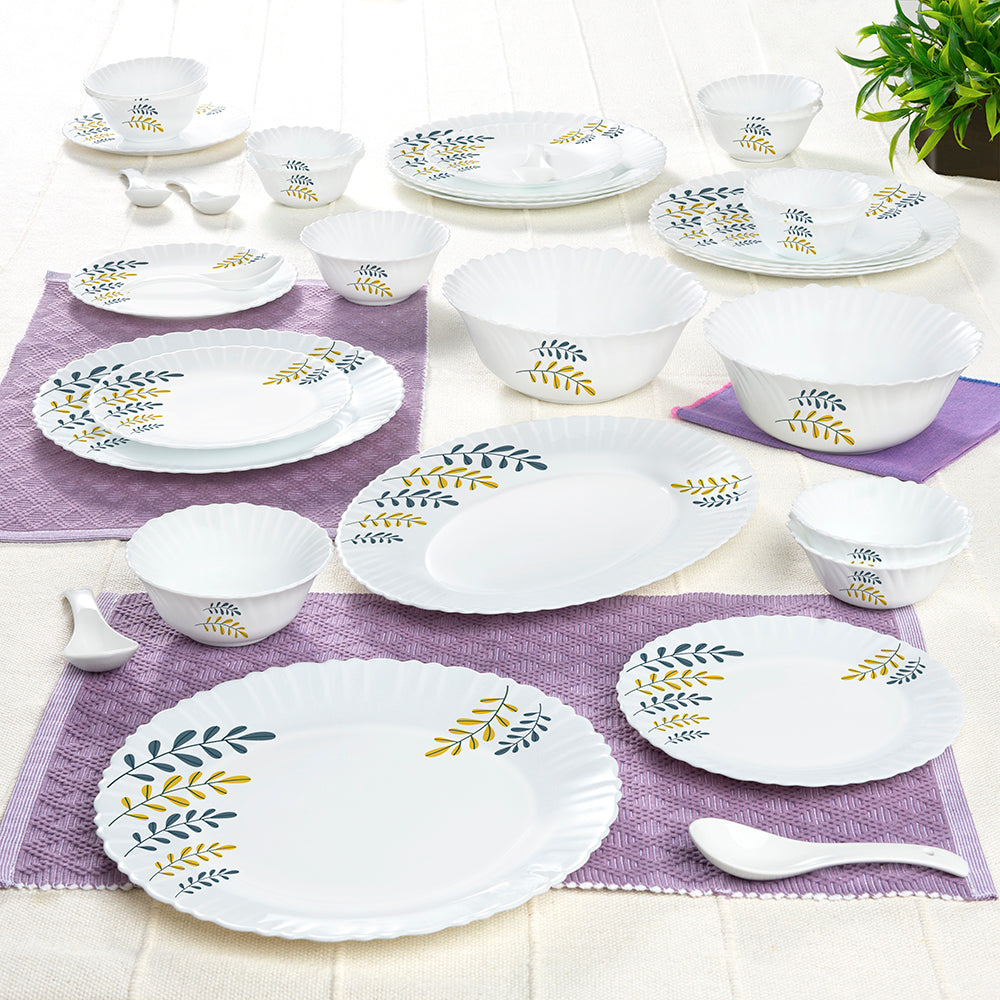 Larah by Borosil Niva Dinner Set 33 pc Set: Serves 6 (Option 1)