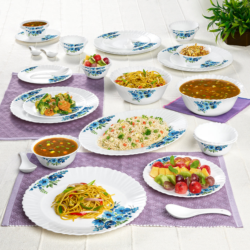 Larah by Borosil Pansy Dinner Set 33 pc Set: Serves 6