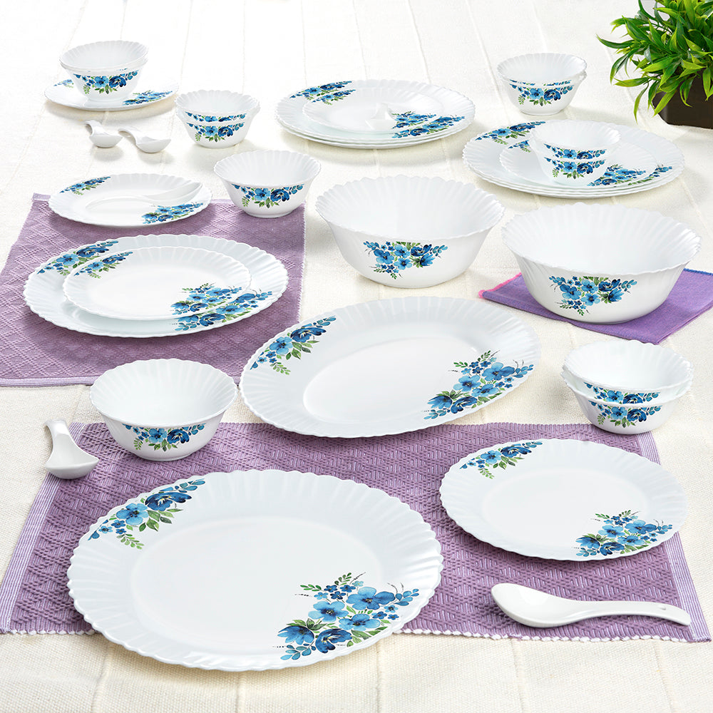 Larah by Borosil Pansy Dinner Set 33 pc Set: Serves 6