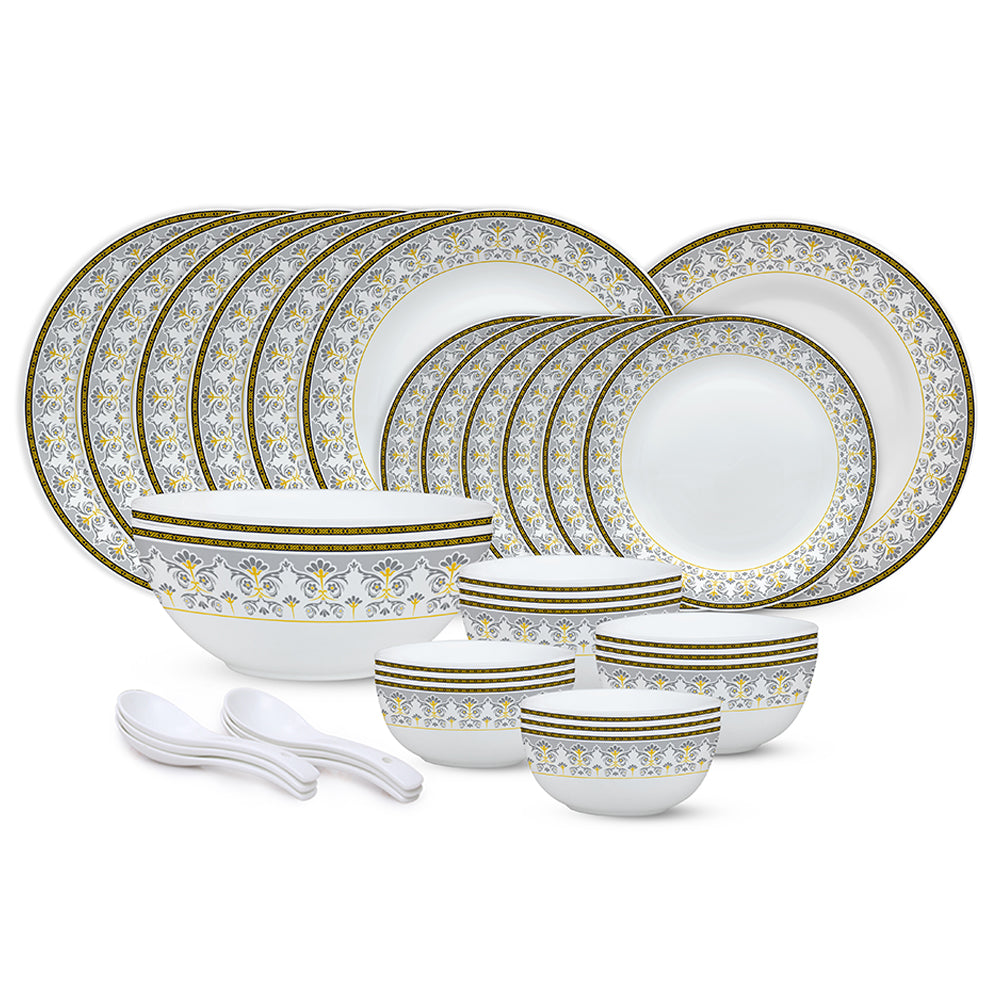 Larah by Borosil Vatika Dinner Set 33 pc Set: Serves 6