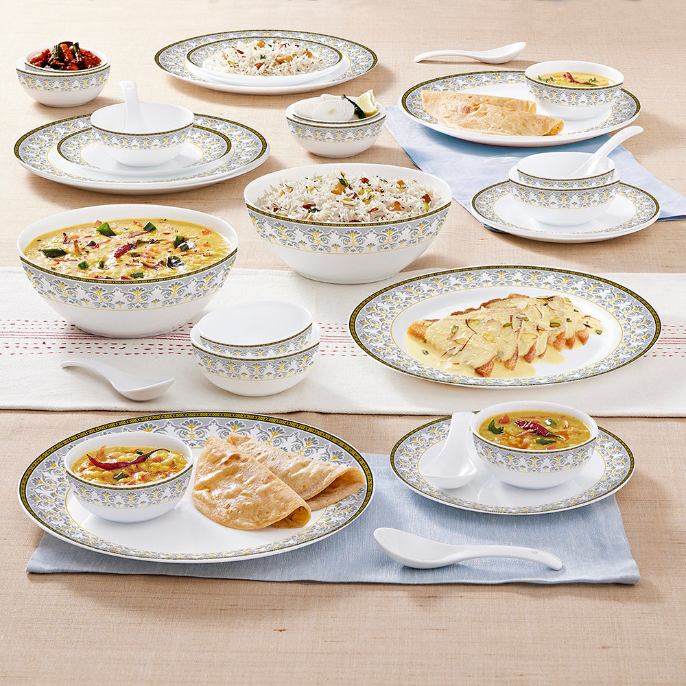 Larah by Borosil Vatika Dinner Set 33 pc Set: Serves 6
