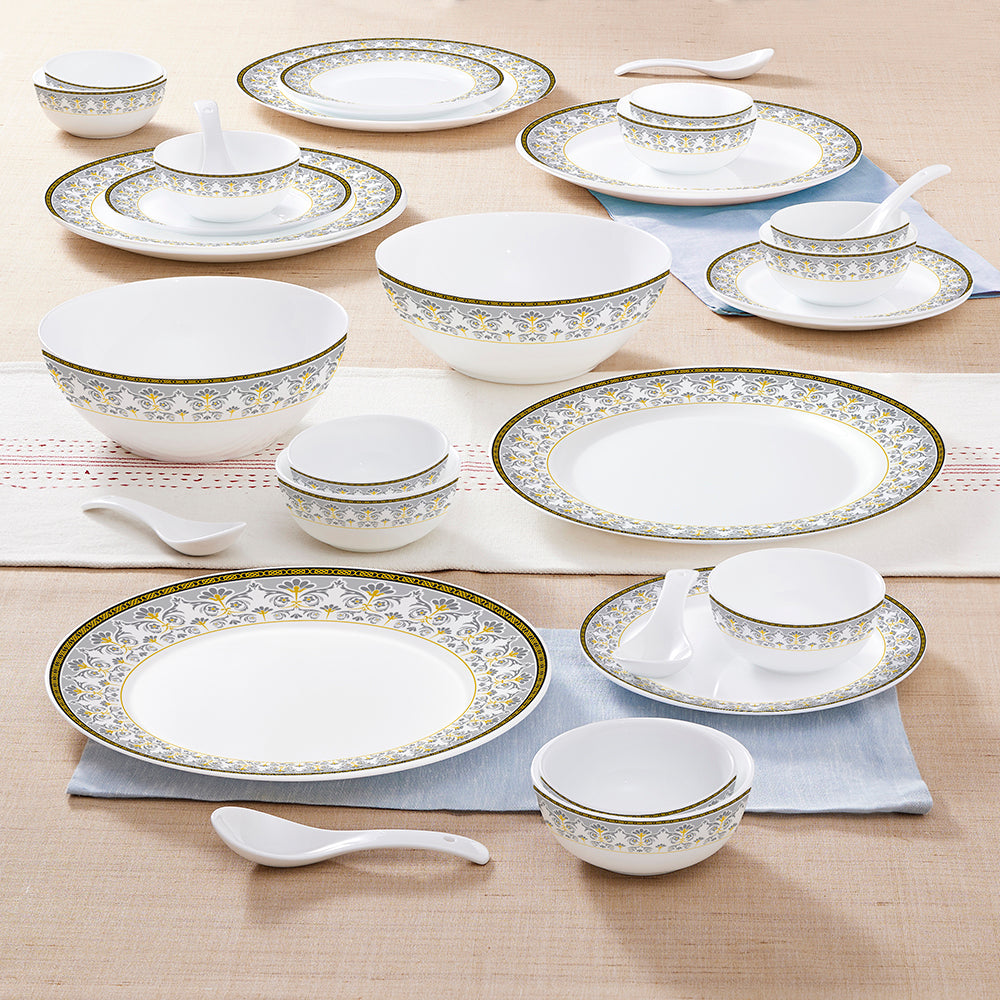 Larah by Borosil Vatika Dinner Set 33 pc Set: Serves 6