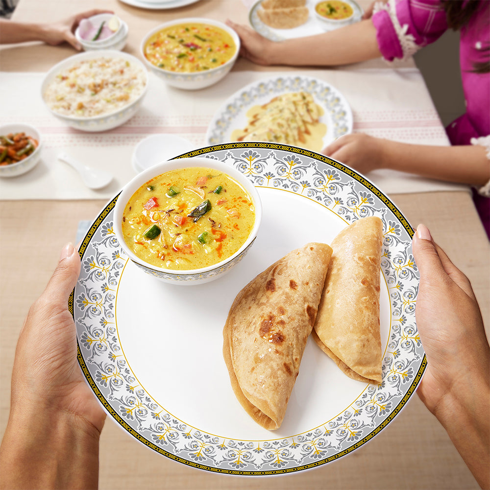 Larah by Borosil Vatika Dinner Set 33 pc Set: Serves 6