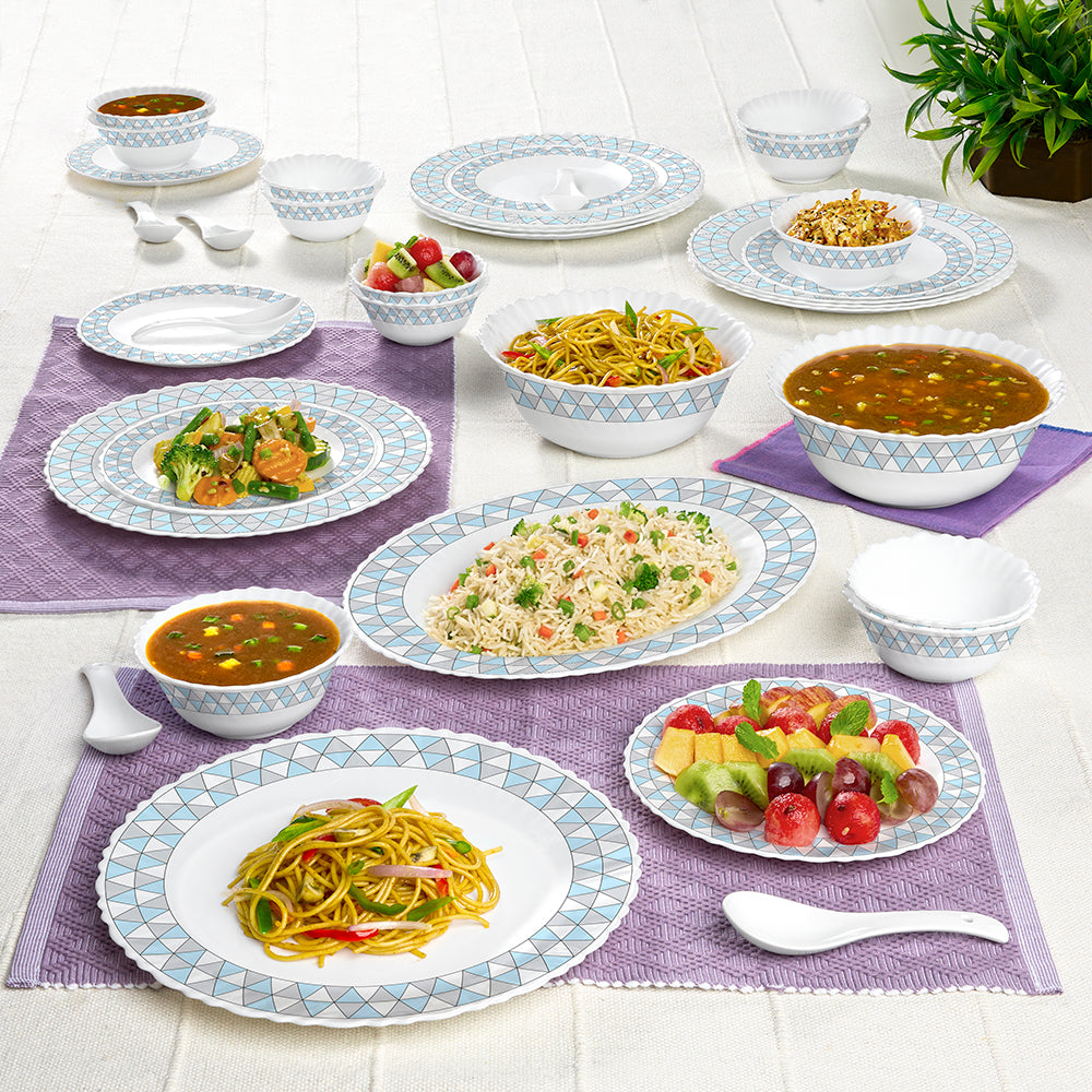 Larah by Borosil Weave Dinner Set 33 pc Set: Serves 6