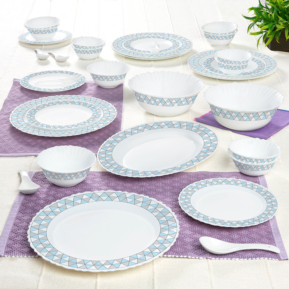 Larah by Borosil Weave Dinner Set 33 pc Set: Serves 6