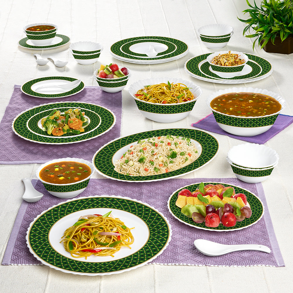 Larah by Borosil Yuri Dinner Set 33 pc Set: Serves 6