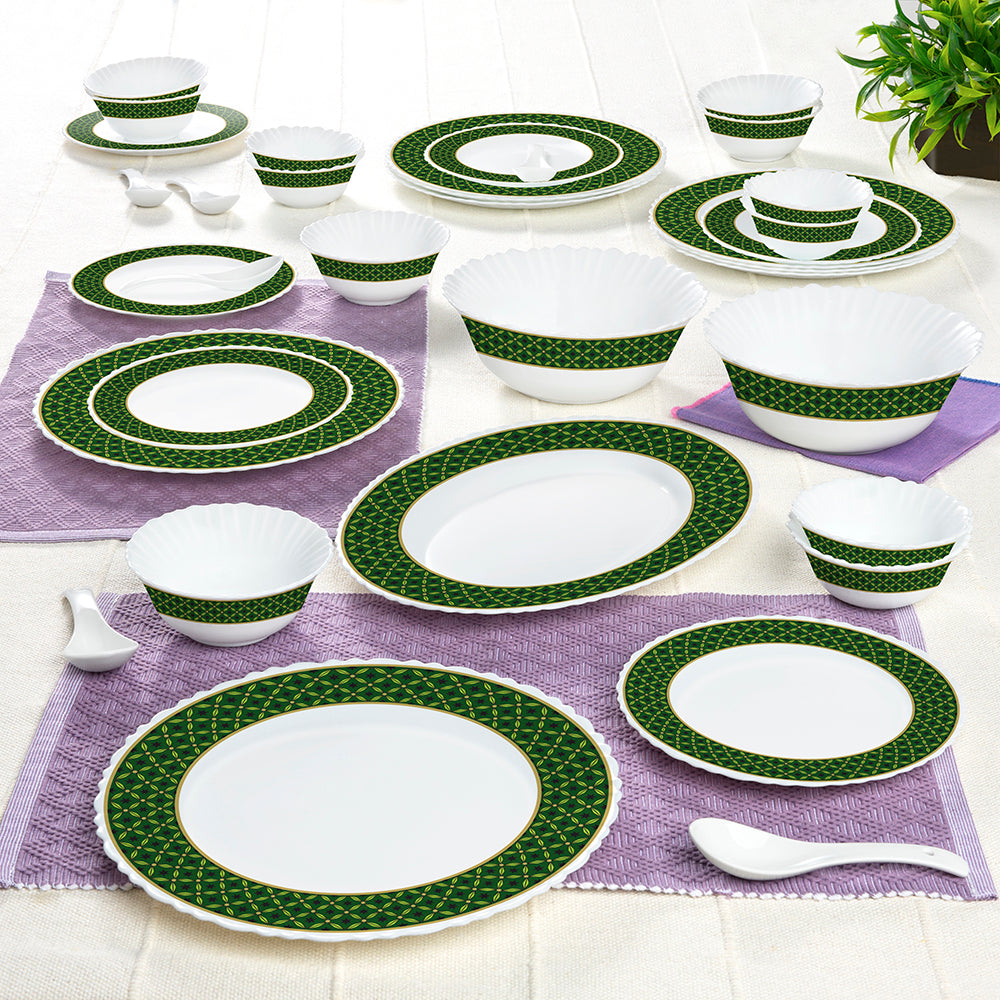 Larah by Borosil Yuri Dinner Set 33 pc Set: Serves 6