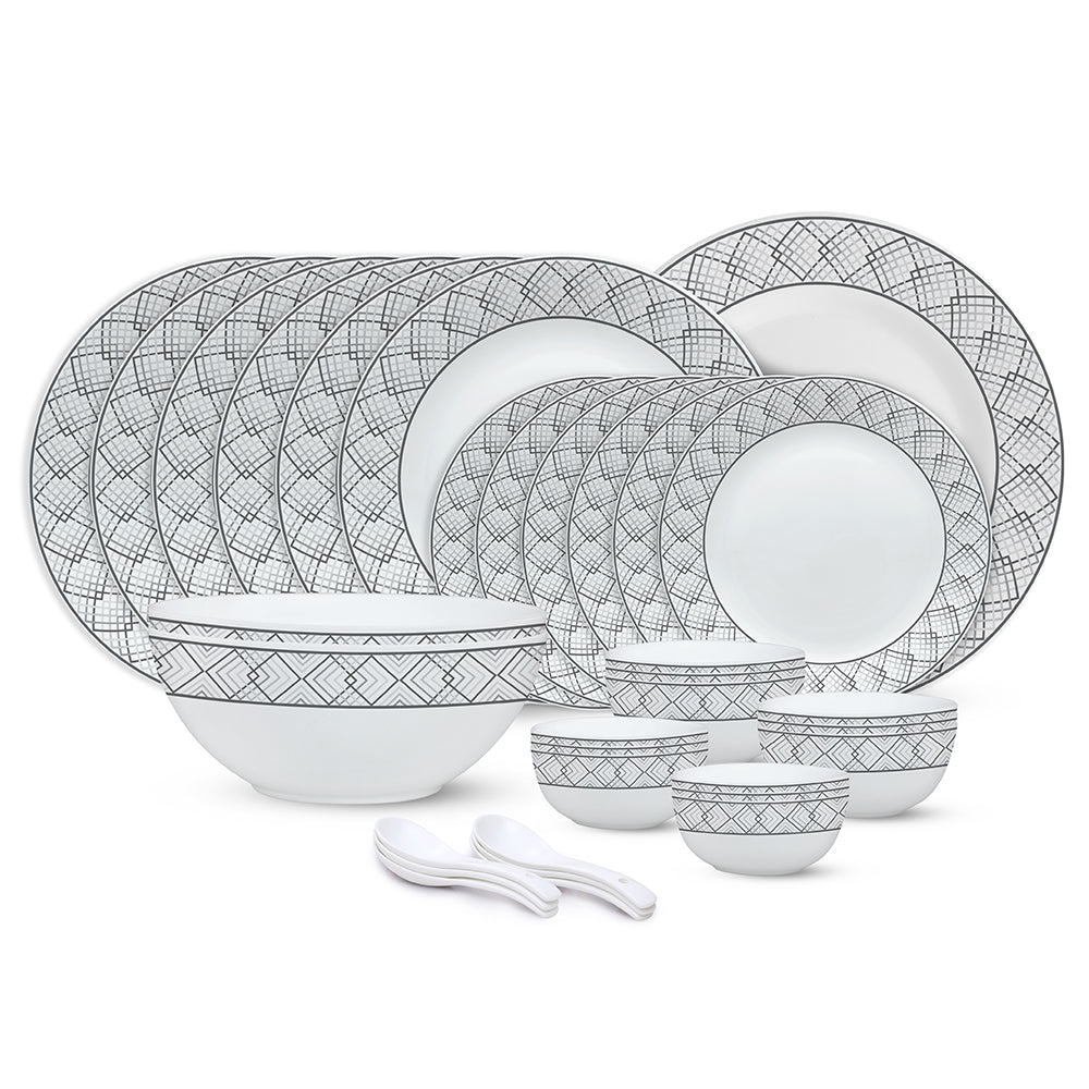 Larah by Borosil, Cycladia Dinner Set 33 pc Set: Serves 6