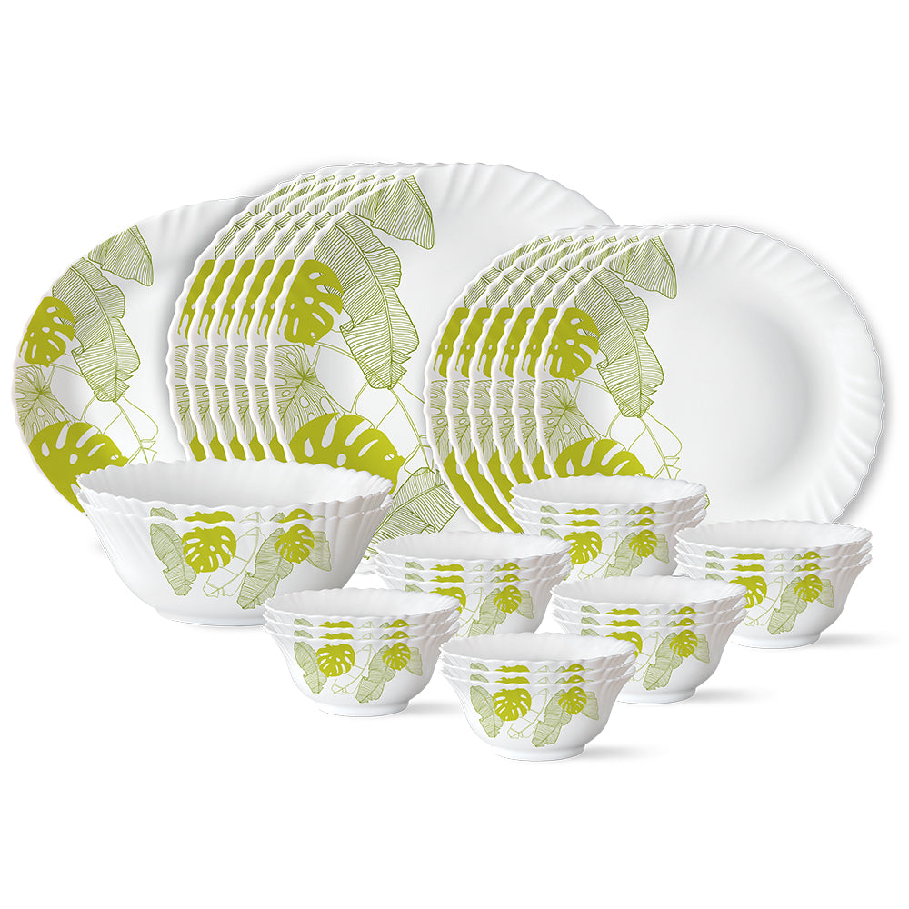 Larah by Borosil, Tropical Dinner Set 33 pc Set: Serves 6 (Option 2)