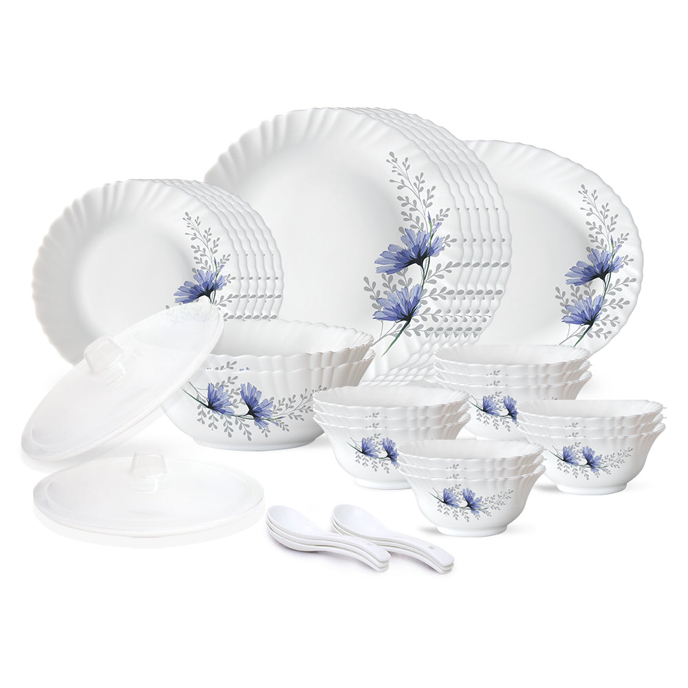 Larah by Borosil, Bellflower Dinner Set 35 pc Set: Serves 6