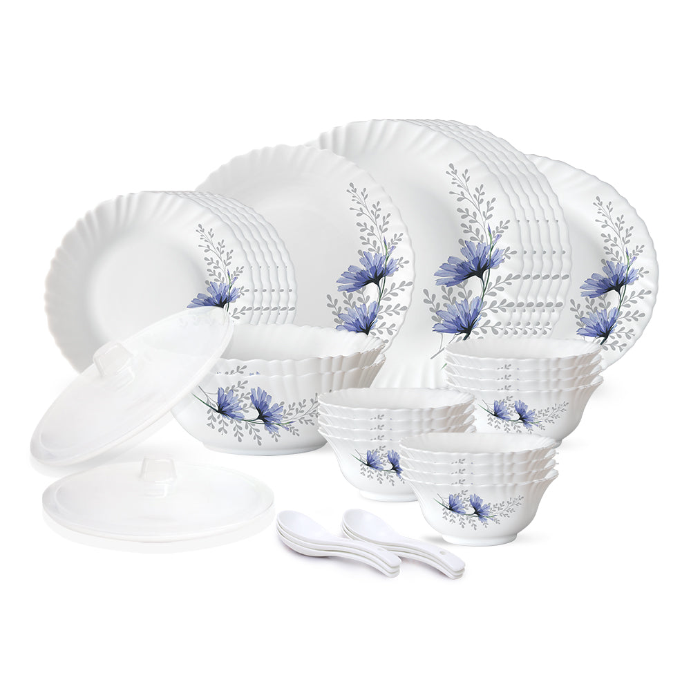 Larah by Borosil, Bellflower Dinner Set 35 pc Set: Serves 6 (Option 2)