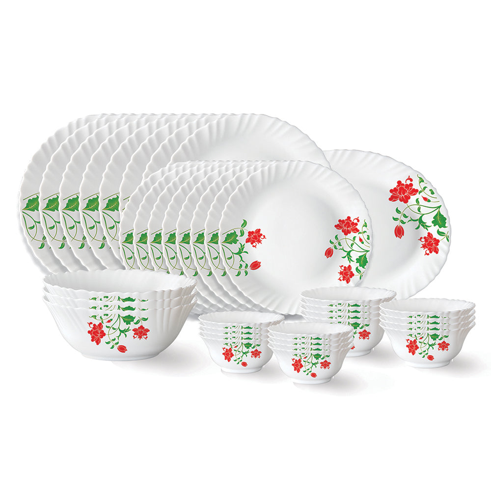 Larah by Borosil Hazel Dinner Set 36 pc Set: Serves 8