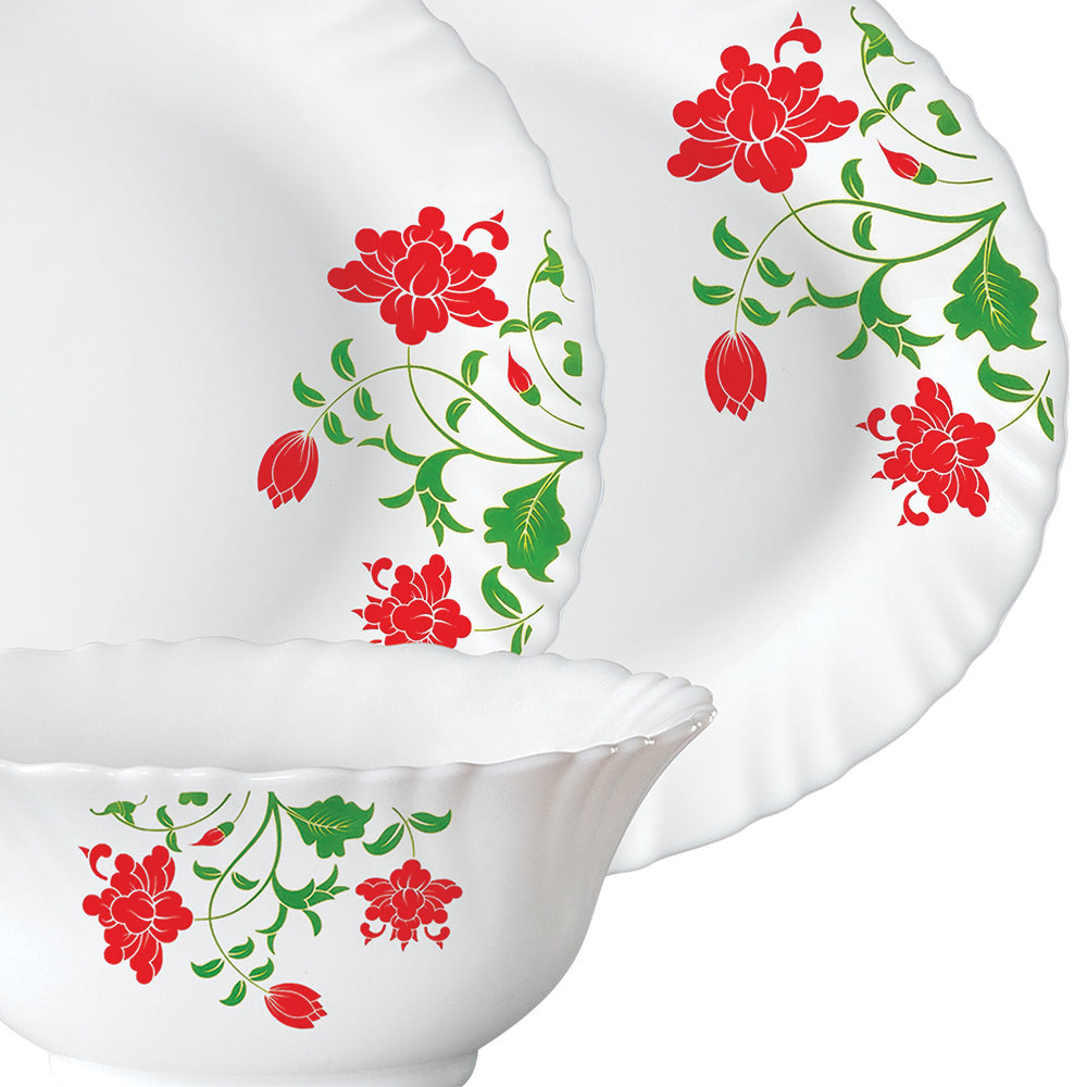 Larah by Borosil Hazel Dinner Set 36 pc Set: Serves 8