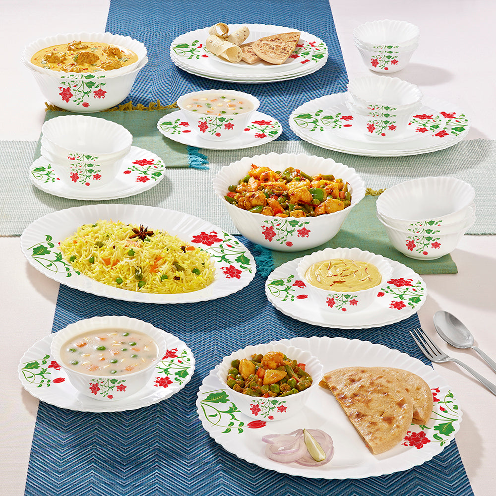 Larah by Borosil Hazel Dinner Set 36 pc Set: Serves 8