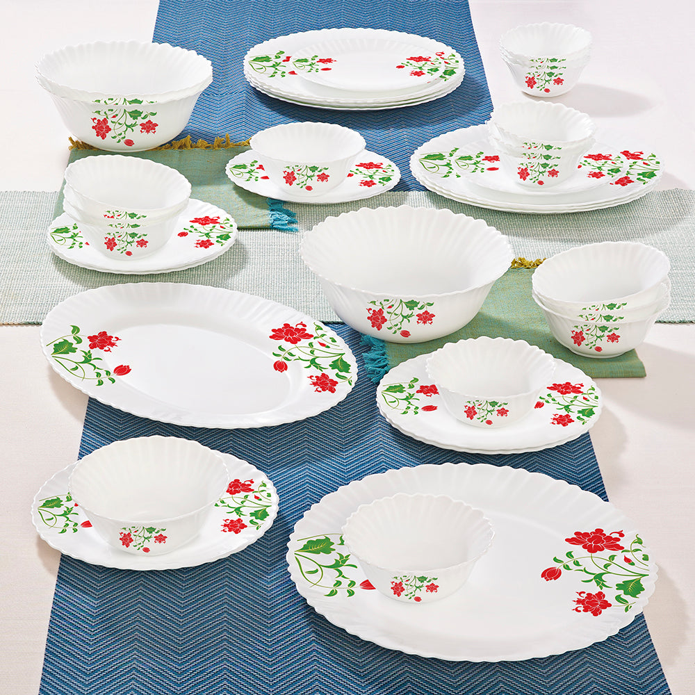 Larah by Borosil Hazel Dinner Set 36 pc Set: Serves 8