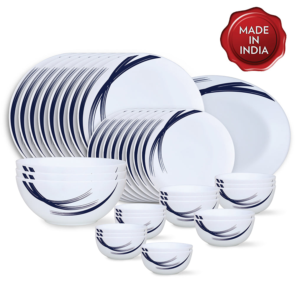 Larah by Borosil Indigo Stella Dinner Set 36 pc Set: Serves 8