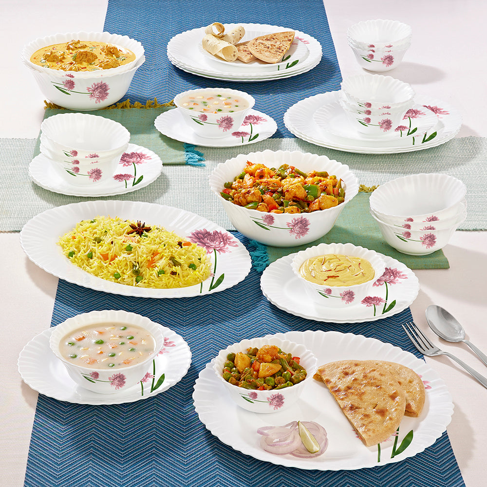 Larah by Borosil Nargis Dinner Set 36 pc Set: Serves 8